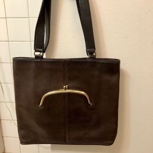 Vintage-Coach  - Tote with Bonnie Cashin watermelon shaped Kiss-lock closure